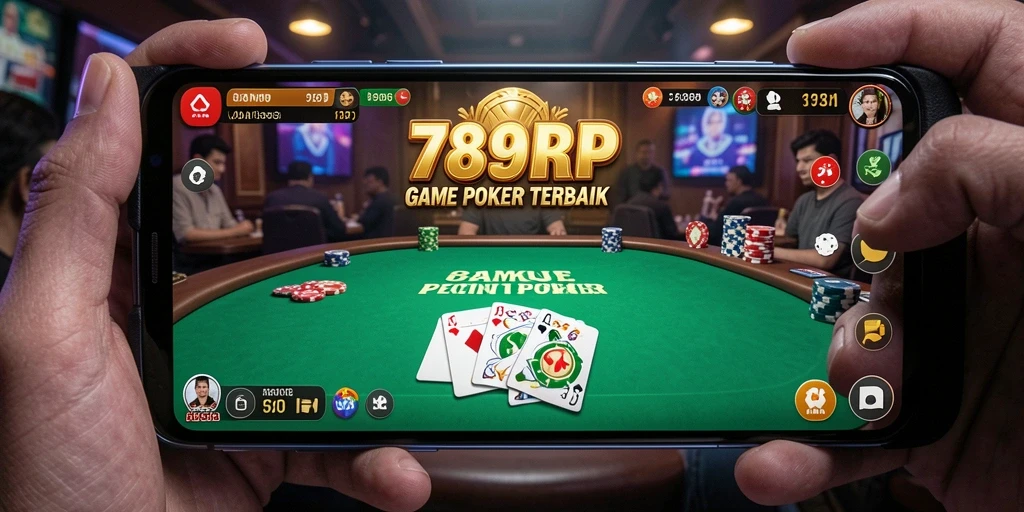 Screenshot gameplay 789RP yang menampilkan pertempuran poker yang intens.