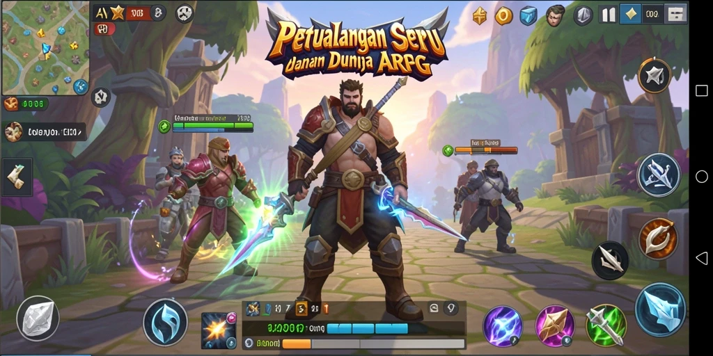 Tampilan gameplay menarik dari AW8 ARPG dengan aksi pertempuran seru.