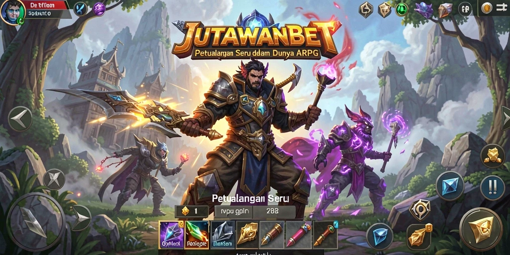 Gameplay menegangkan JUTAWANBET dengan karakter beraksi di medan perang.