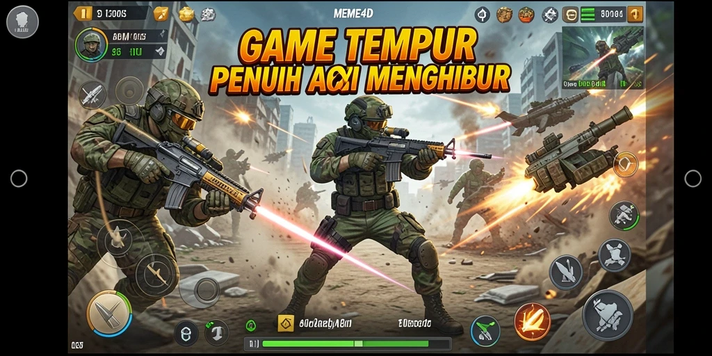 Tampilan dinamis dalam pertempuran TPS yang penuh aksi.