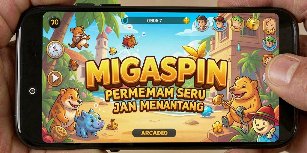 Tampilan gameplay seru dari MIGASPIN dengan level yang menantang.