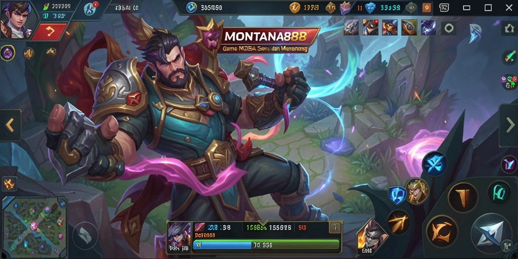 Screenshot gameplay MONTANA88 menampilkan aksi pertarungan yang mendebarkan.