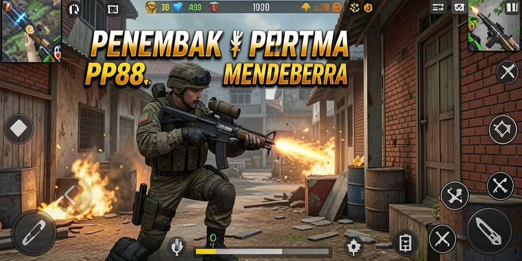 Tangkapan layar menunjukkan aksi seru gameplay FPS PP88.